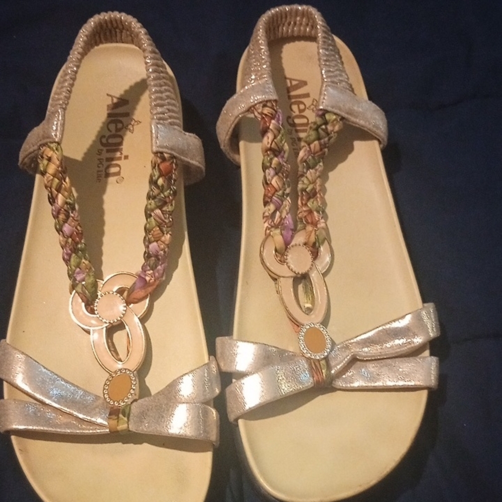Alegria Women's Braided Gold Sandals